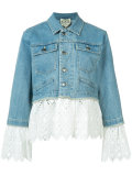 eyelet layered denim jacket