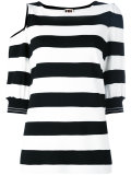 striped cut-out T-shirt