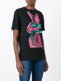 glitch bunny print T-shirt