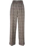 tartan check wide leg trousers