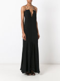 deep V-neck gown