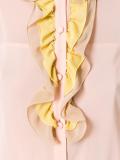 ruffled neck sheer blouse