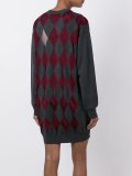 arygle sweater dress with sheer diamonds