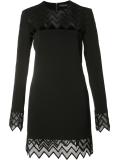 sheer cut-off panel dress