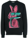 glitch bunny print sweatshirt