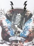 microphone print T-shirt