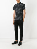 floral-embroidered shirt
