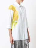 lace panel oversized shirt 