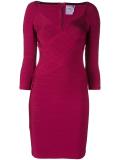woven effect fitted dress