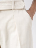 belted flare trousers