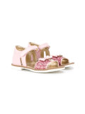 heart logo charm sandals