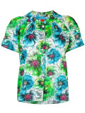 sheer floral blouse