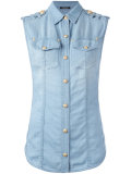 sleeveless denim shirt