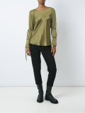 lace up detail blouse