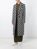 checked long coat