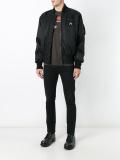 chest patch bomber jacket