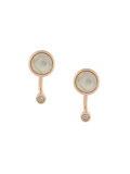 Gravitation moonstone and white topaz earrings