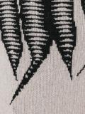 intarsia frayed contrast hem jumper