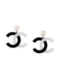 oversized CC logo clip-on earrings