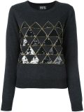 geometric panel pullover