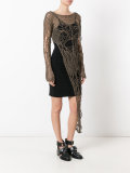 open knit asymmetric dress