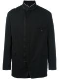 off-centre zip collarless blazer