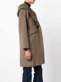 hooded shawl collar coat