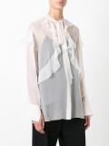 sheer ruffle detail blouse