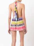 zig-zag print drawstring playsuit
