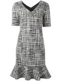 v-neck tweed dress