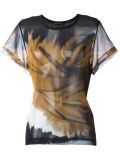 sheer printed T-shirt