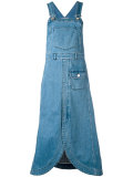 denim pinafore midi dress