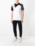 striped panelled T-shirt