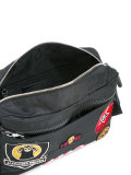 badge print messenger bag