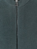 zip-up knitted sweater