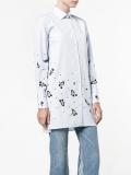 appliquéd pinstriped shirt