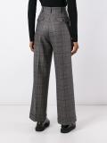 checked wide leg trousers