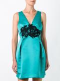 lace appliqué satin dress