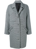 checked drop shoulder coat