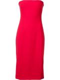 piping detail strapless dress