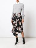 floral print asymmetric skirt
