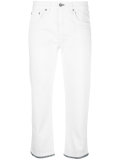 cropped jeans with contrast hem