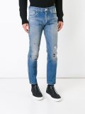 splattered slim fit jeans