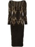 studded baroque midi dress