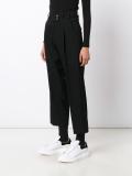 high-waisted cropped trousers