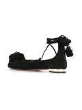 pompom lace-up ballerinas