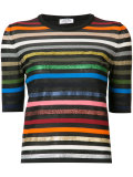short-sleeve striped rainbow sweater