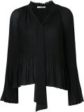 pleated flared blouse