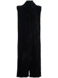 tie collar velvet jumpsuit