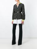 contrast cuff printed shirt